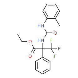 ChemSpider 2D Image | Ethyl 3,3,3-trifluoro-2-{[(2-methylphenyl)carbamoyl]amino}-2-phenylpropanoate | C19H19F3N2O3