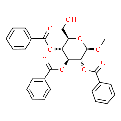 ChemSpider 2D Image | Methyl 2,3,4-tri-O-benzoyl-beta-D-glucopyranoside | C28H26O9