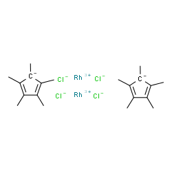 ChemSpider 2D Image | Rhodium(3+) chloride 1,2,3,4,5-pentamethyl-2,4-cyclopentadienide (1:2:1) | C20H30Cl4Rh2