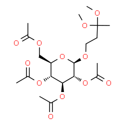 ChemSpider 2D Image | 3,3-Dimethoxybutyl 2,3,4,6-tetra-O-acetyl-beta-D-glucopyranoside | C20H32O12