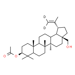 ChemSpider 2D Image | (3beta,5xi,9xi,13xi,18xi)-28-Hydroxy(29,29-~2~H_2_)lup-20(29)-en-3-yl acetate | C32H50D2O3
