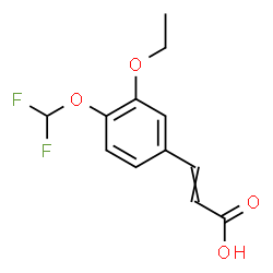 ChemSpider 2D Image | 3-[4-(Difluoromethoxy)-3-ethoxyphenyl]acrylic acid | C12H12F2O4