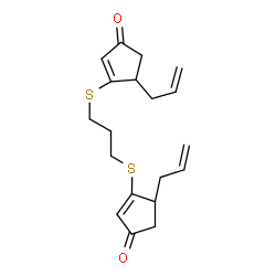 ChemSpider 2D Image | 3,3'-(1,3-Propanediyldisulfanediyl)bis(4-allyl-2-cyclopenten-1-one) | C19H24O2S2