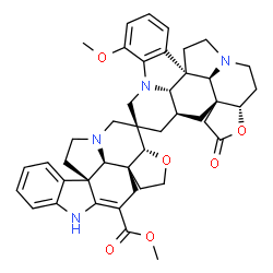 ChemSpider 2D Image | Methyl (2S,2aS,3a'R,4a'R,5aR,12bR,12b'S,12c'S,15aR,15a'R,17a'S)-9'-methoxy-2'-oxo-2',3',4,4a',5,6,8,12c',13,13',14,14',17',17a'-tetradecahydro-4'H,5'H,16'H-spiro[furo[2',3':7,8]indolizino[8,1-cd]carba
zole-2,6'-furo[2',3':7,8]indolizino[8,1-cd]pyrido[1,2,3-lm]carbazole]-7-carboxylate | C43H48N4O6