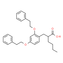 ChemSpider 2D Image | 2-[2,4-Bis(2-phenylethoxy)benzyl]hexanoic acid | C29H34O4