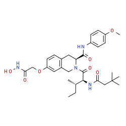 ChemSpider 2D Image | (3S)-2-[N-(3,3-Dimethylbutanoyl)-L-isoleucyl]-7-[2-(hydroxyamino)-2-oxoethoxy]-N-(4-methoxyphenyl)-1,2,3,4-tetrahydro-3-isoquinolinecarboxamide | C31H42N4O7