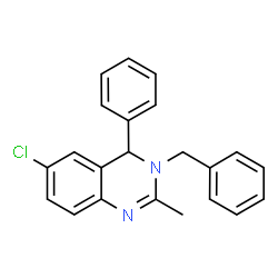 ChemSpider 2D Image | 3-Benzyl-6-chloro-2-methyl-4-phenyl-3,4-dihydroquinazoline | C22H19ClN2
