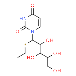 ChemSpider 2D Image | 1-C-(2,4-Dioxo-3,4-dihydro-1(2H)-pyrimidinyl)-1-S-ethyl-1-thiopentitol | C11H18N2O6S