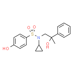 ChemSpider 2D Image | N-Cyclopropyl-4-hydroxy-N-(2-hydroxy-2-phenylpropyl)benzenesulfonamide | C18H21NO4S