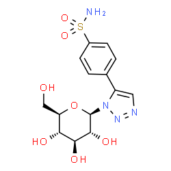 ChemSpider 2D Image | 1-(beta-D-Glucopyranosyl)-5-(4-sulfamoylphenyl)-1H-1,2,3-triazole | C14H18N4O7S