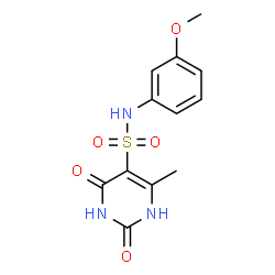 ChemSpider 2D Image | 5-pyrimidinesulfonamide, 2,4-dihydroxy-N-(3-methoxyphenyl)-6-methyl- | C12H13N3O5S