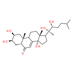 ChemSpider 2D Image | (2beta,3beta,5beta,9xi,17xi,22R)-2,3,14,20,22-Pentahydroxycholest-7-en-6-one | C27H44O6