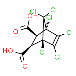 ChemSpider 2D Image | (1R,2R,3S,4S)-1,4,5,6,7,7-Hexachlorobicyclo[2.2.1]hept-5-ene-2,3-dicarboxylic acid | C9H4Cl6O4