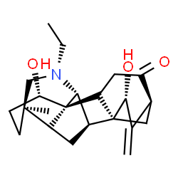 ChemSpider 2D Image | (1R,5S,7R,8R,9R,10R,13R,16S)-11-Ethyl-7,16-dihydroxy-13-methyl-6-methylene-11-azahexacyclo[7.7.2.1~5,8~.0~1,10~.0~2,8~.0~13,17~]nonadecan-4-one | C22H31NO3