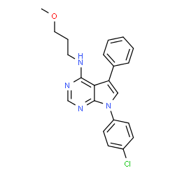 ChemSpider 2D Image | 7-(4-Chlorophenyl)-N-(3-methoxypropyl)-5-phenyl-7H-pyrrolo[2,3-d]pyrimidin-4-amine | C22H21ClN4O