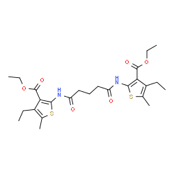 ChemSpider 2D Image | Diethyl 2,2'-[(1,5-dioxo-1,5-pentanediyl)diimino]bis(4-ethyl-5-methyl-3-thiophenecarboxylate) | C25H34N2O6S2