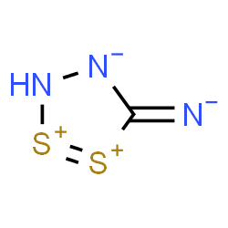 ChemSpider 2D Image | 5-Azanidylidene-3,5-dihydro-1,2,3,4-dithiadiazole-1,2-diium-4-ide | CHN3S2