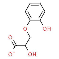 ChemSpider 2D Image | 2-Hydroxy-3-(2-hydroxyphenoxy)propanoate | C9H9O5