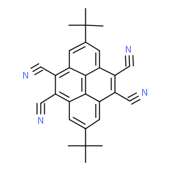 ChemSpider 2D Image | 2,7-Bis(2-methyl-2-propanyl)-4,5,9,10-pyrenetetracarbonitrile | C28H22N4