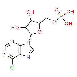 ChemSpider 2D Image | 6-Chloro-9-(5-O-phosphonopentofuranosyl)-9H-purine | C10H12ClN4O7P