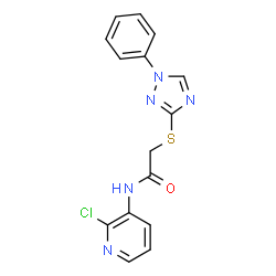 ChemSpider 2D Image | N-(2-chloropyridin-3-yl)-2-[(1-phenyl-1,2,4-triazol-3-yl)sulfanyl]acetamide | C15H12ClN5OS