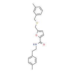 ChemSpider 2D Image | 5-{[(3-Methylbenzyl)sulfanyl]methyl}-N-[2-(4-methylphenyl)ethyl]-2-furamide | C23H25NO2S
