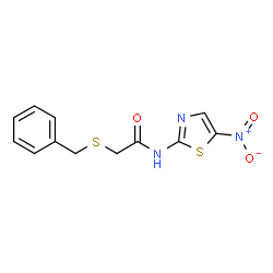 ChemSpider 2D Image | 2-(Benzylsulfanyl)-N-(5-nitro-1,3-thiazol-2-yl)acetamide | C12H11N3O3S2