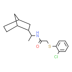 ChemSpider 2D Image | N-[1-(Bicyclo[2.2.1]hept-2-yl)ethyl]-2-[(2-chlorophenyl)sulfanyl]acetamide | C17H22ClNOS