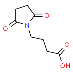 ChemSpider 2D Image | 2,5-Dioxo-1-pyrrolidinebutanoic acid | C8H11NO4