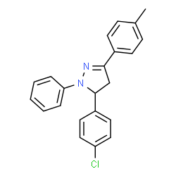 ChemSpider 2D Image | 5-(4-Chlorophenyl)-3-(4-methylphenyl)-1-phenyl-4,5-dihydro-1H-pyrazole | C22H19ClN2