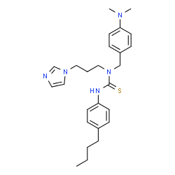 ChemSpider 2D Image | 3-(4-Butylphenyl)-1-[4-(dimethylamino)benzyl]-1-[3-(1H-imidazol-1-yl)propyl]thiourea | C26H35N5S