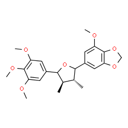 ChemSpider 2D Image | 6-[(3R,4R)-3,4-Dimethyl-5-(3,4,5-trimethoxyphenyl)tetrahydro-2-furanyl]-4-methoxy-1,3-benzodioxole | C23H28O7