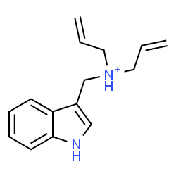 ChemSpider 2D Image | N-Allyl-N-(1H-indol-3-ylmethyl)-2-propen-1-aminium | C15H19N2