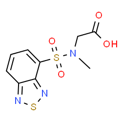 ChemSpider 2D Image | N-(2,1,3-Benzothiadiazol-4-ylsulfonyl)-N-methylglycine | C9H9N3O4S2