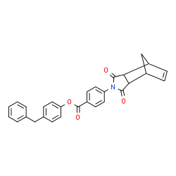ChemSpider 2D Image | 4-Benzylphenyl 4-(3,5-dioxo-4-azatricyclo[5.2.1.0~2,6~]dec-8-en-4-yl)benzoate | C29H23NO4