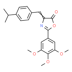 ChemSpider 2D Image | 4-(4-Isopropylbenzylidene)-2-(3,4,5-trimethoxyphenyl)-1,3-oxazol-5(4H)-one | C22H23NO5
