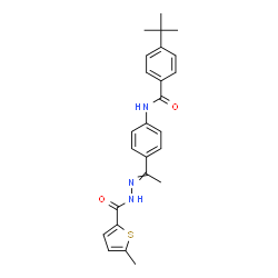 ChemSpider 2D Image | 4-(2-Methyl-2-propanyl)-N-(4-{N-[(5-methyl-2-thienyl)carbonyl]ethanehydrazonoyl}phenyl)benzamide | C25H27N3O2S
