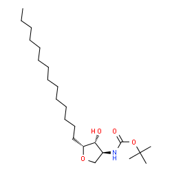 ChemSpider 2D Image | 2-Methyl-2-propanyl [(3S,4R,5R)-4-hydroxy-5-tetradecyltetrahydro-3-furanyl]carbamate | C23H45NO4