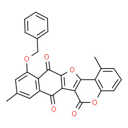 ChemSpider 2D Image | 11-(Benzyloxy)-1,9-dimethyl-6H-naphtho[2',3':4,5]furo[3,2-c]chromene-6,7,12-trione | C28H18O6