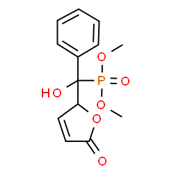 ChemSpider 2D Image | Dimethyl [hydroxy(5-oxo-2,5-dihydro-2-furanyl)phenylmethyl]phosphonate | C13H15O6P