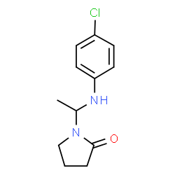 ChemSpider 2D Image | 1-{1-[(4-Chlorophenyl)amino]ethyl}-2-pyrrolidinone | C12H15ClN2O