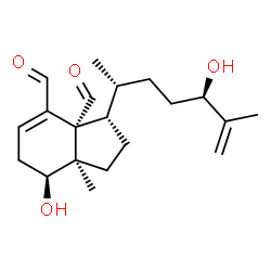 ChemSpider 2D Image | (3S,3aR,7S,7aR)-7-Hydroxy-3-[(2R,5R)-5-hydroxy-6-methyl-6-hepten-2-yl]-7a-methyl-1,2,3,6,7,7a-hexahydro-3aH-indene-3a,4-dicarbaldehyde | C20H30O4