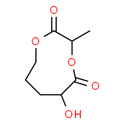 ChemSpider 2D Image | 6-Hydroxy-3-methyl-1,4-dioxonane-2,5-dione | C8H12O5