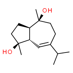 ChemSpider 2D Image | (1S,3aR,4S,8aS)-7-Isopropyl-1,4-dimethyl-1,2,3,3a,4,5,6,8a-octahydro-1,4-azulenediol | C15H26O2