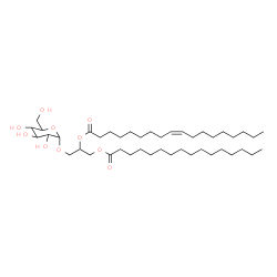 ChemSpider 2D Image | 1-(Hexopyranosyloxy)-3-(palmitoyloxy)-2-propanyl (9Z)-9-octadecenoate | C43H80O10