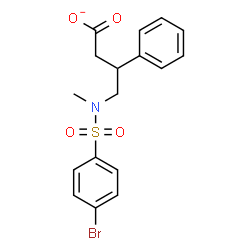 ChemSpider 2D Image | 4-{[(4-Bromophenyl)sulfonyl](methyl)amino}-3-phenylbutanoate | C17H17BrNO4S