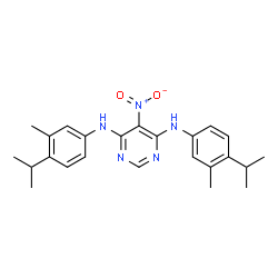 ChemSpider 2D Image | N,N'-Bis(4-isopropyl-3-methylphenyl)-5-nitro-4,6-pyrimidinediamine | C24H29N5O2
