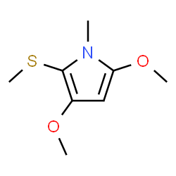 ChemSpider 2D Image | 3,5-Dimethoxy-1-methyl-2-(methylsulfanyl)-1H-pyrrole | C8H13NO2S