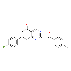 ChemSpider 2D Image | N-[7-(4-Fluorophenyl)-5-oxo-5,6,7,8-tetrahydro-2-quinazolinyl]-4-methylbenzamide | C22H18FN3O2