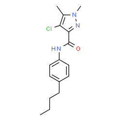 ChemSpider 2D Image | N-(4-Butylphenyl)-4-chloro-1,5-dimethyl-1H-pyrazole-3-carboxamide | C16H20ClN3O